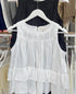 Cotton Sleeveless Frill Layer Tops